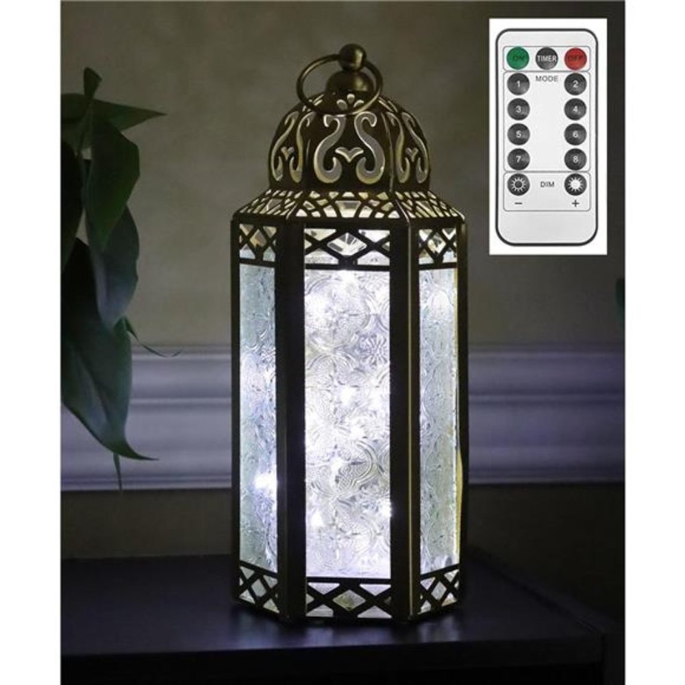 Metal Moroccan Decorative LED Fairy Lights Candle Lantern Holders for Indoor